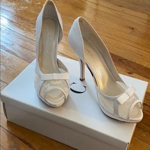 Caparros White Satin heels